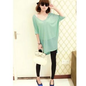 Sexy green sheer knit top